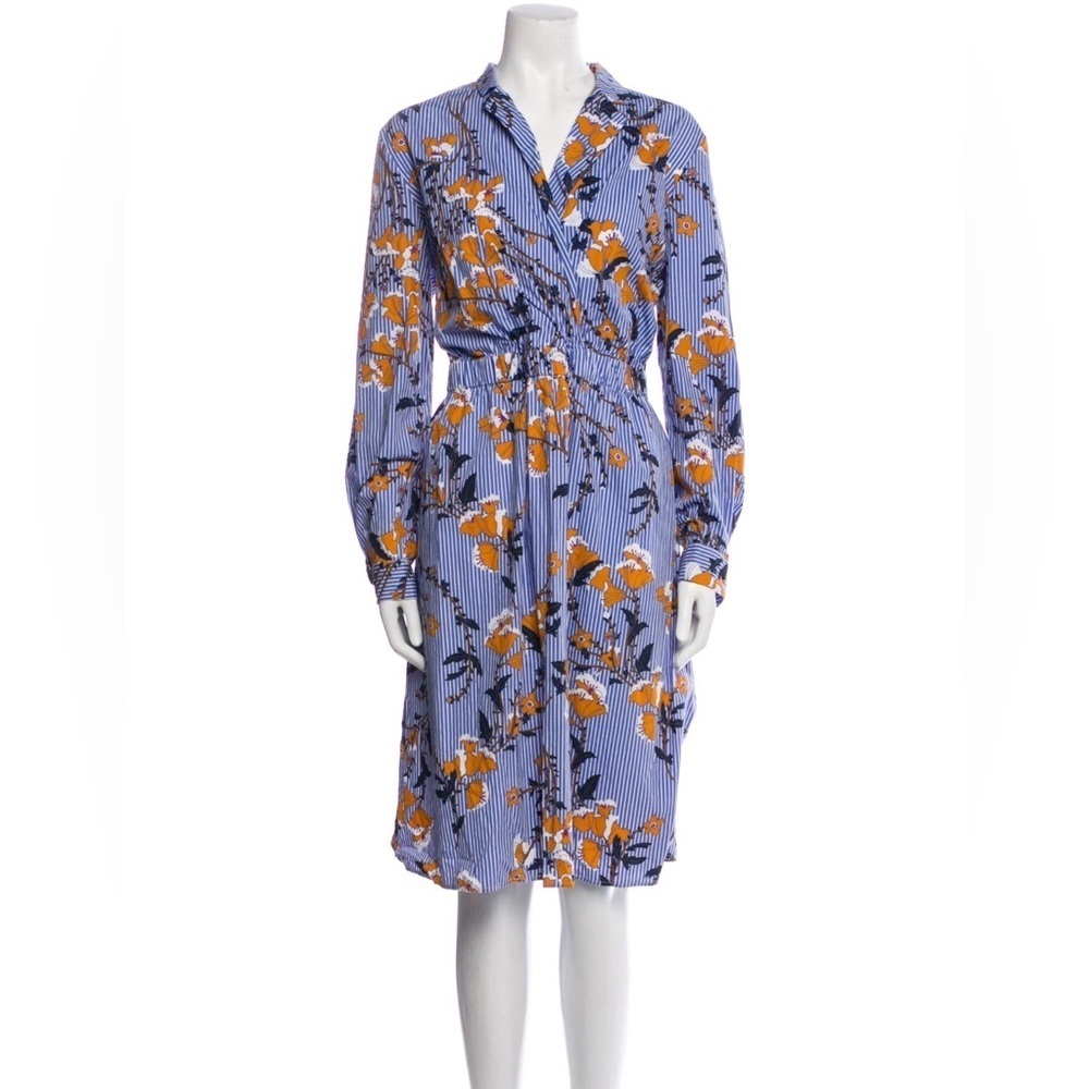 Who What Wear Blue Orange Floral Surplice 100% Cotton Dress Plus Size XXL - Picture 9 of 9